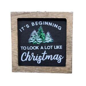 Christmas Mini Tiered Tray Sign 4 Inch Ornament Chalkboard Holiday Decor Kitchen